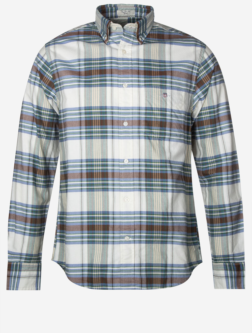 Regular Fit Oxford Check Shirt Woody Green