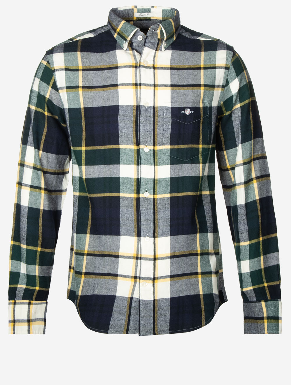 Regular Fit Flannel Check Shirt Tartan Green
