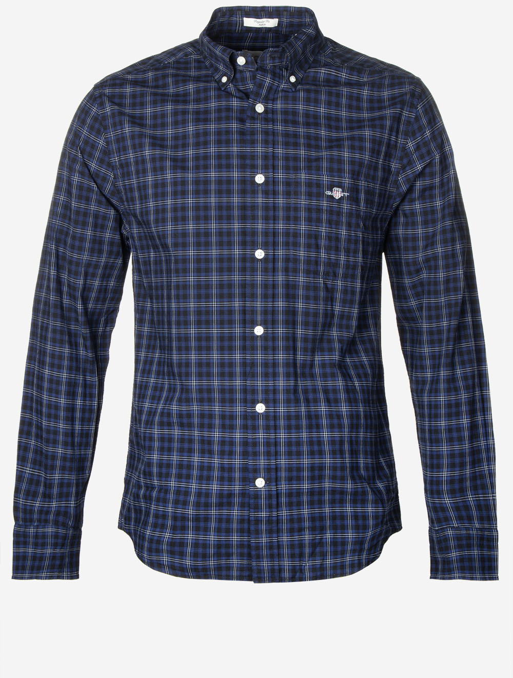 Regular Fit Classic Poplin Check Shirt Persian Blue