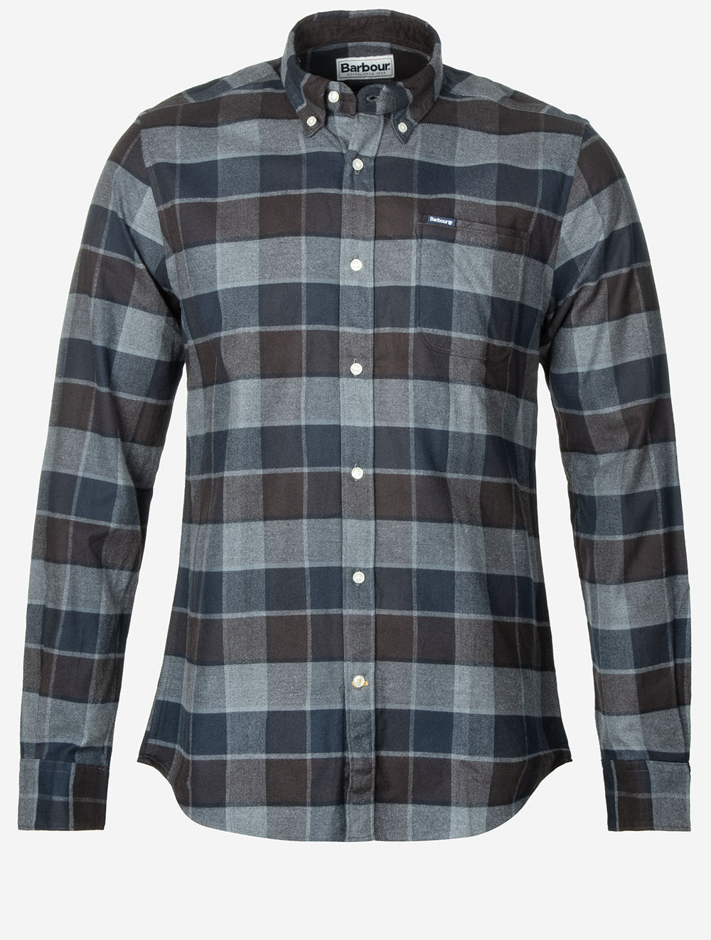Valley Tailored Checked Shirt Dark Oak