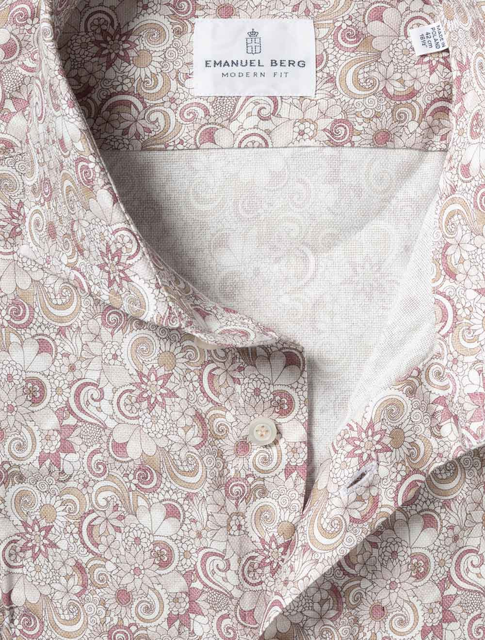 Modern Fit Mosaic Pattern Shirt Fuchsia