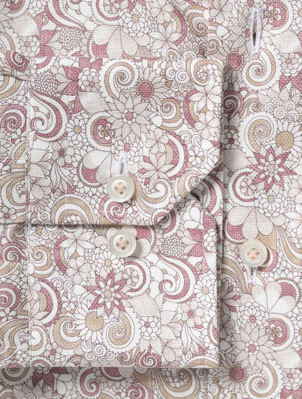 Modern Fit Mosaic Pattern Shirt Fuchsia