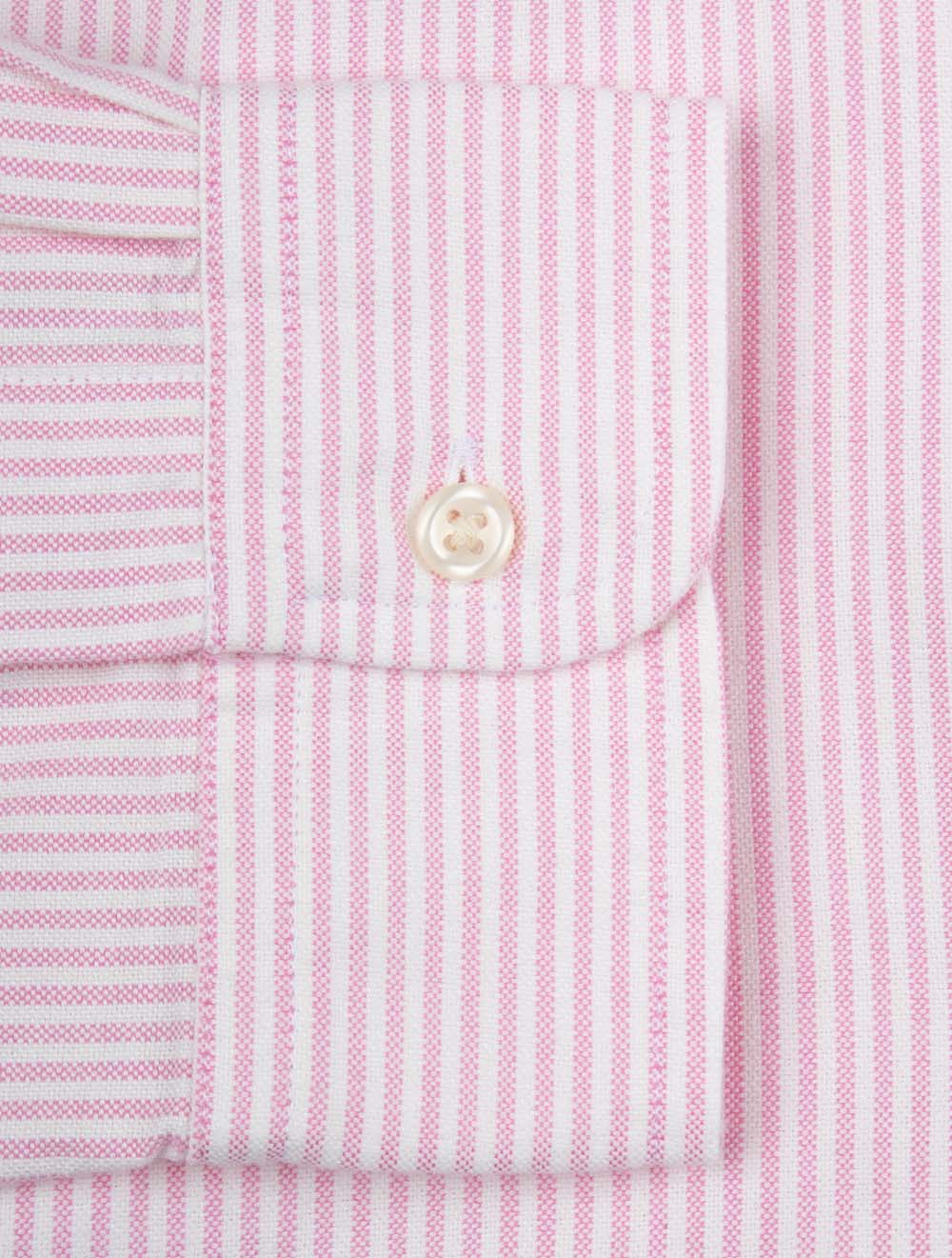 Custom Fit Striped Oxford Shirt Pink