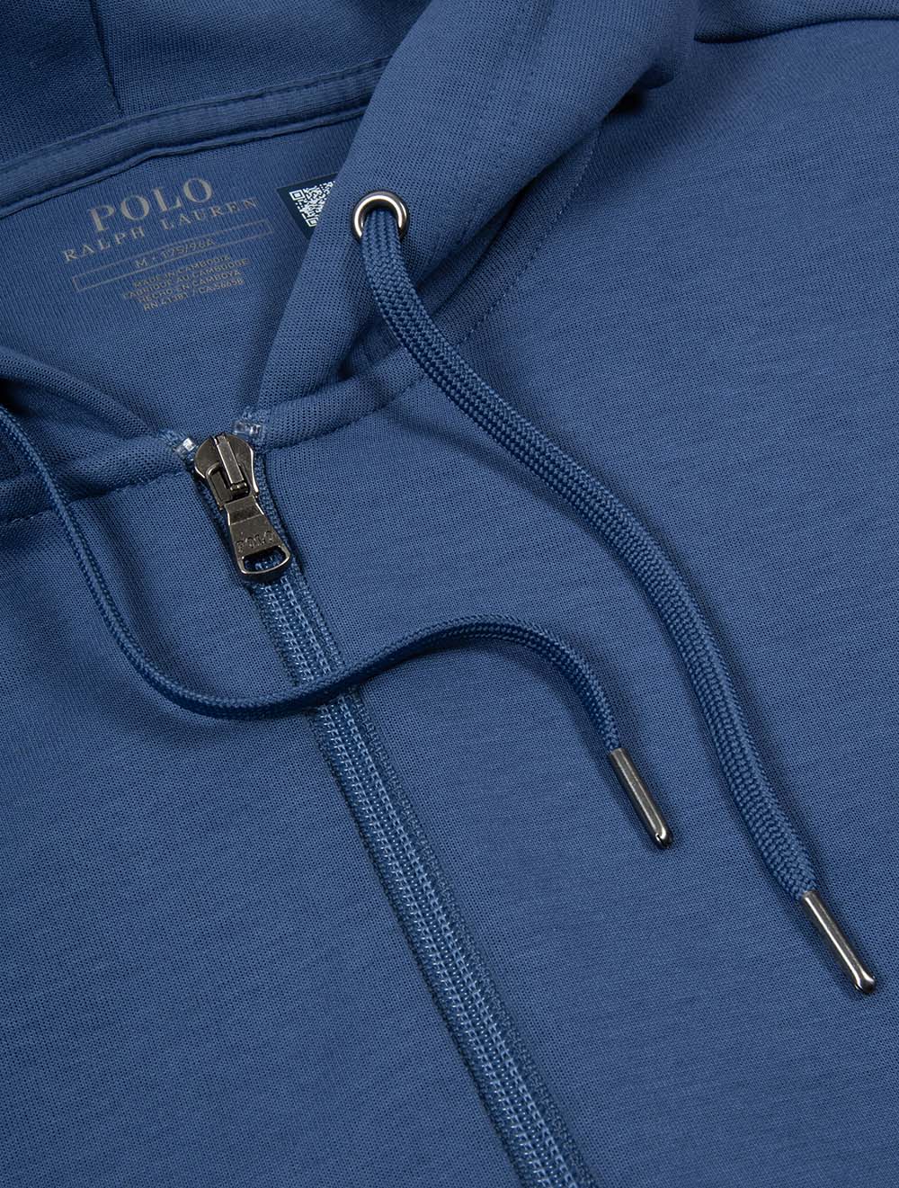 Double Knit Full Zip Hoodie Blue