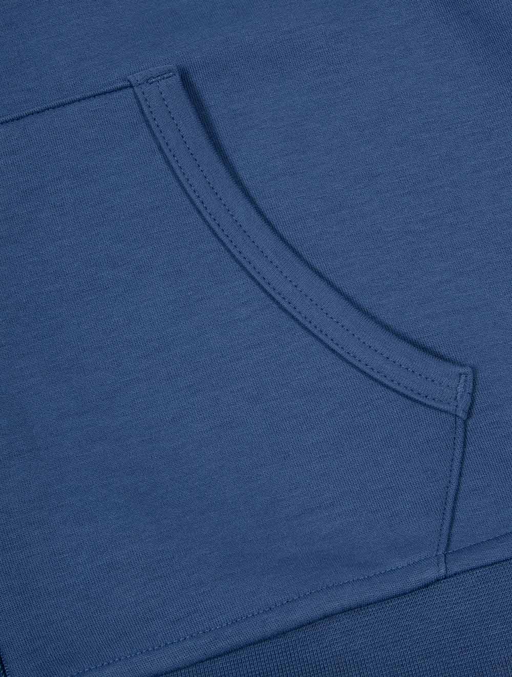 Double Knit Full Zip Hoodie Blue