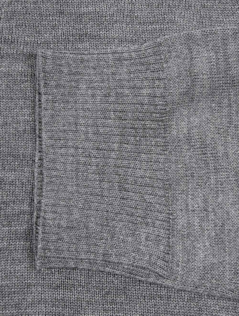 Merino Wool Half Zip Jumper Grey