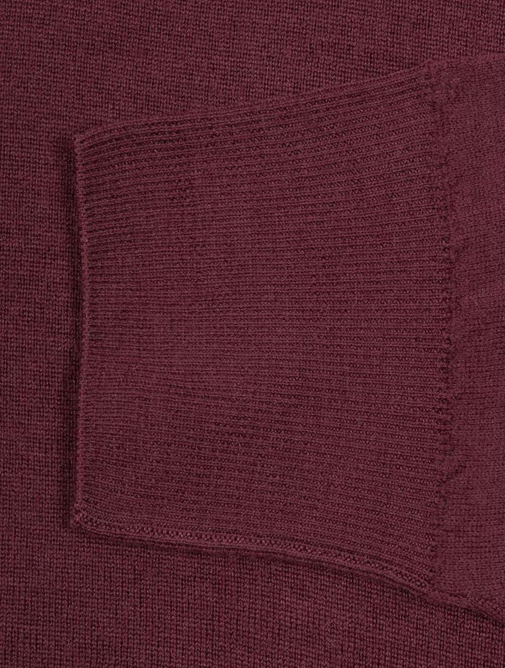 Pure Wool Half Zip Knit Wine