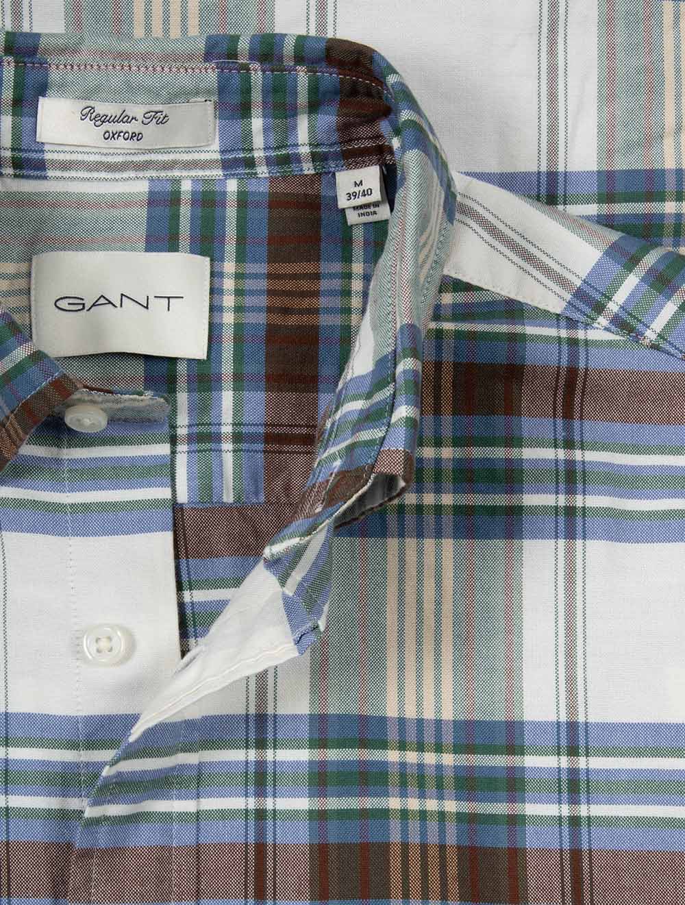 Regular Fit Oxford Check Shirt Woody Green