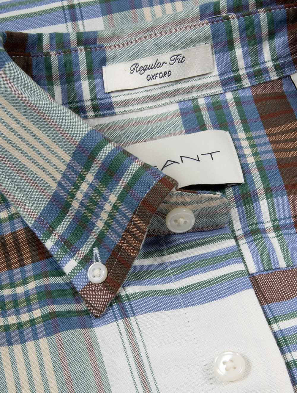 Regular Fit Oxford Check Shirt Woody Green