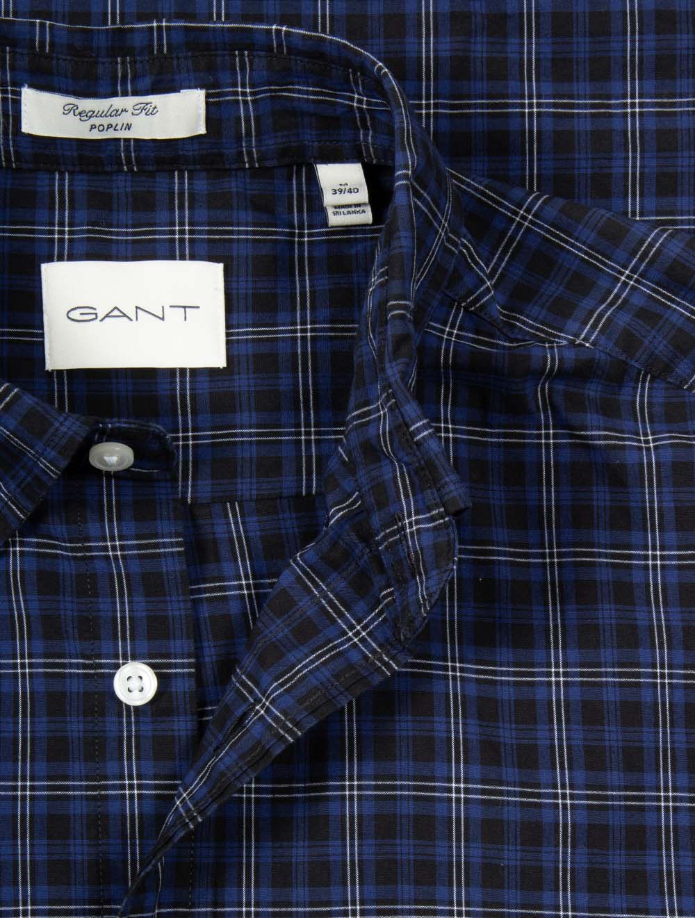 Regular Fit Classic Poplin Check Shirt Persian Blue