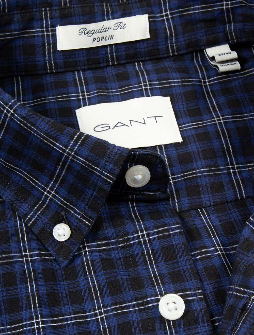 Regular Fit Classic Poplin Check Shirt Persian Blue