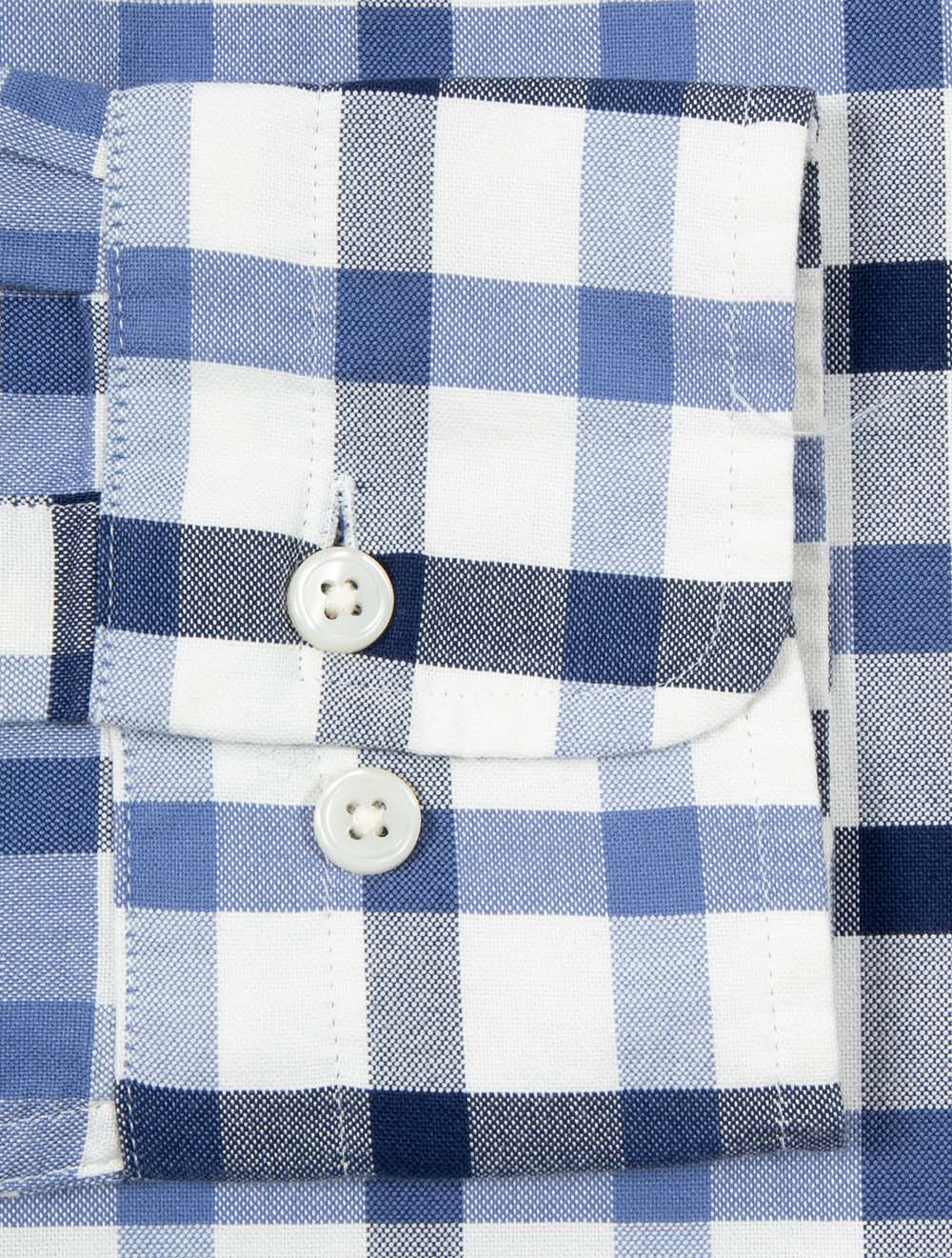 Regular Fit Oxford Check Shirt Faded Denim