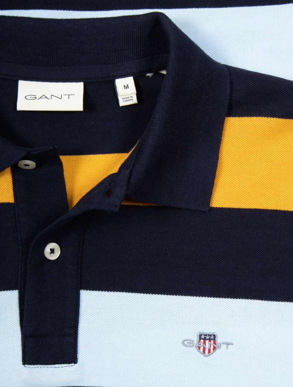 Striped Short Sleeve Polo Shirt Cream