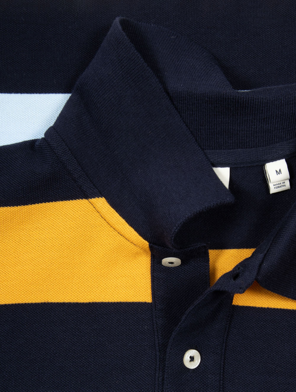 Striped Short Sleeve Polo Evening Blue