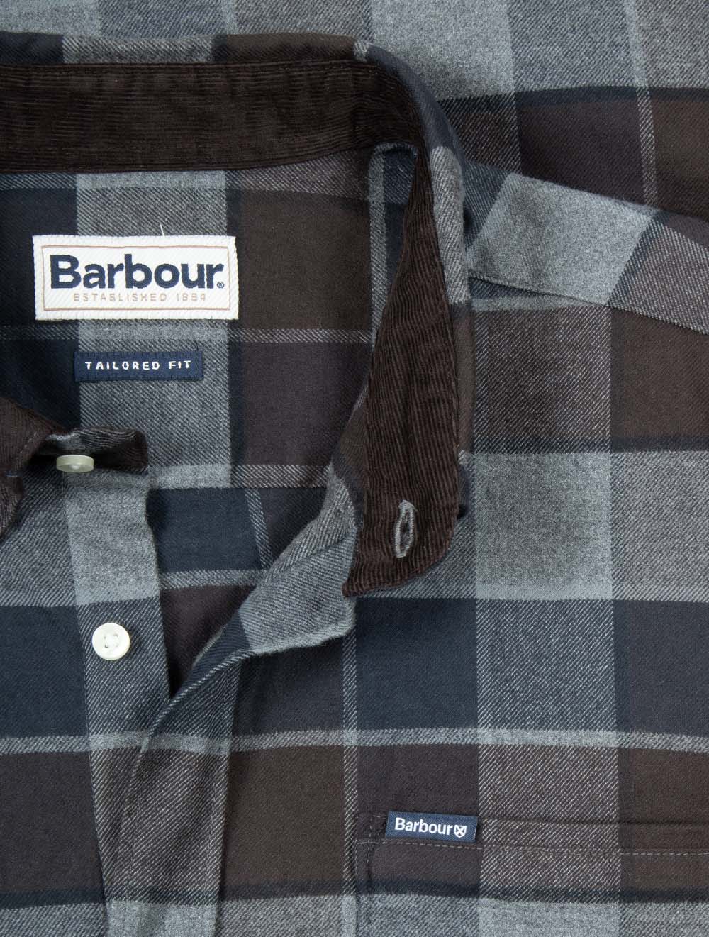 Valley Tailored Checked Shirt Dark Oak