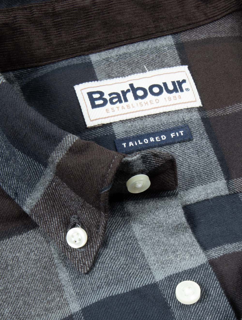 Valley Tailored Checked Shirt Dark Oak