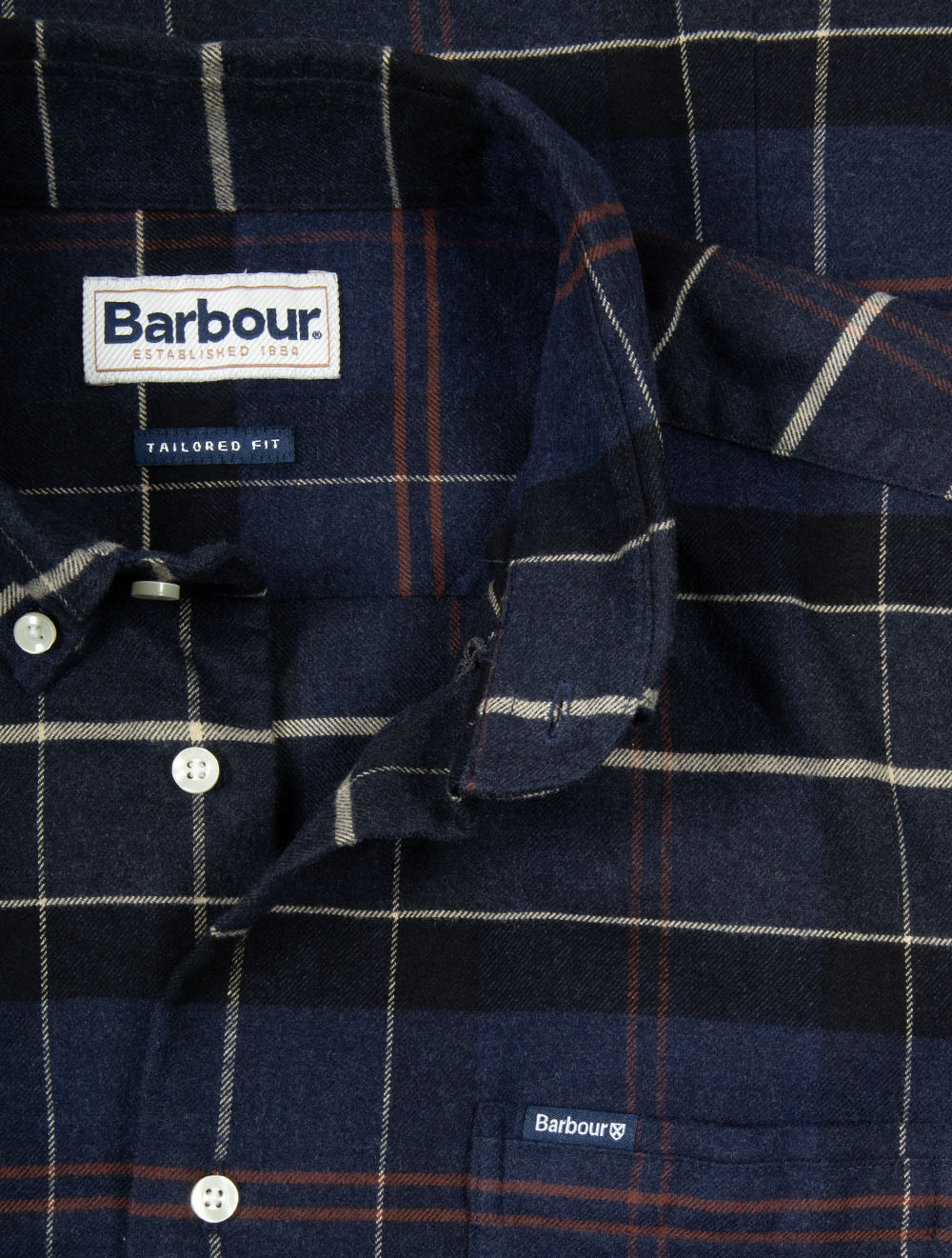 Lutsleigh Tailored Tartan Cord Shirt Navy