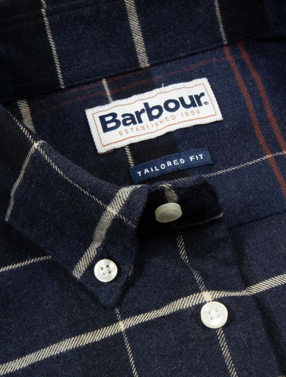 Lutsleigh Tailored Tartan Cord Shirt Navy