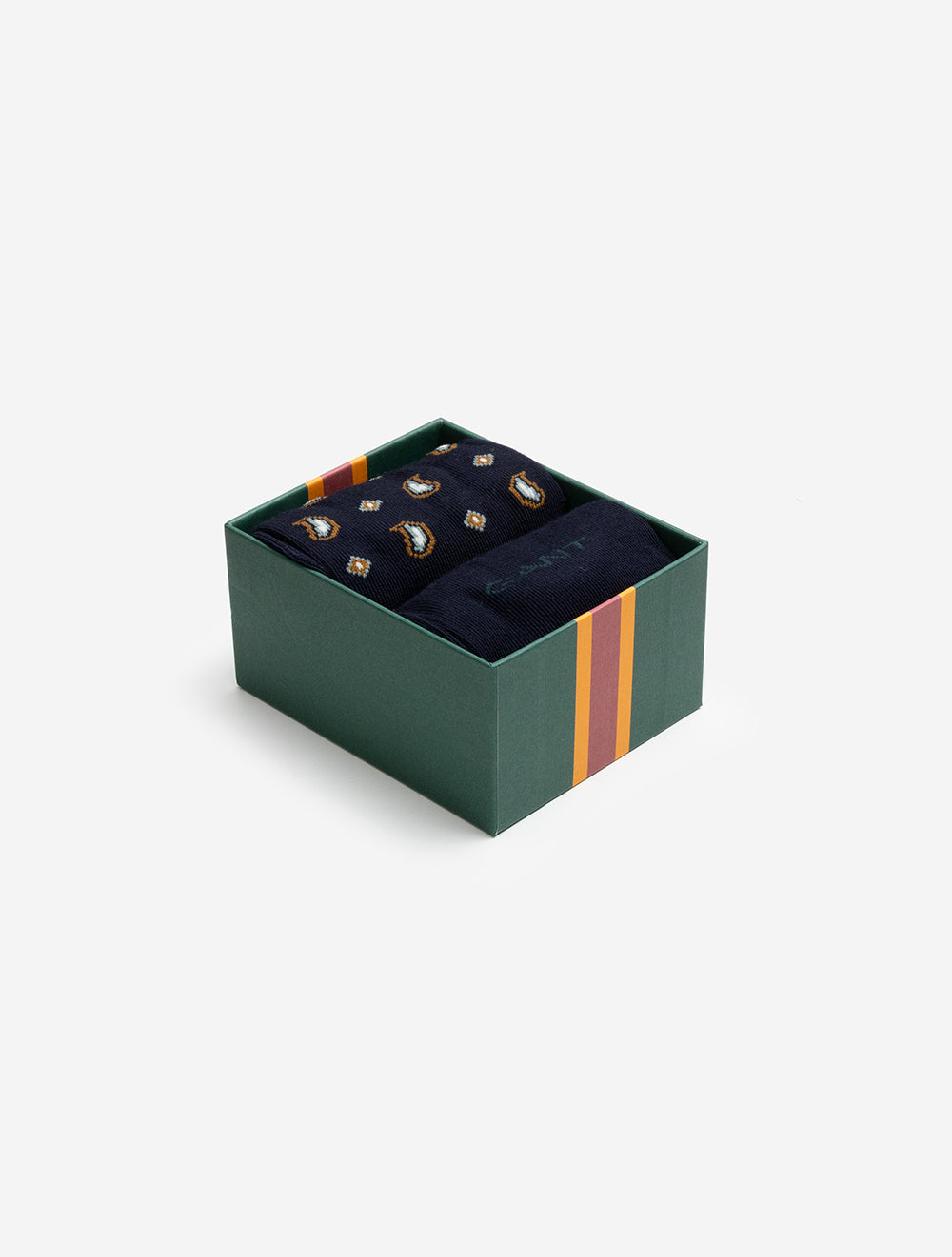 Coffret cadeau de 2 paires de chaussettes à motifs cachemire - Marine