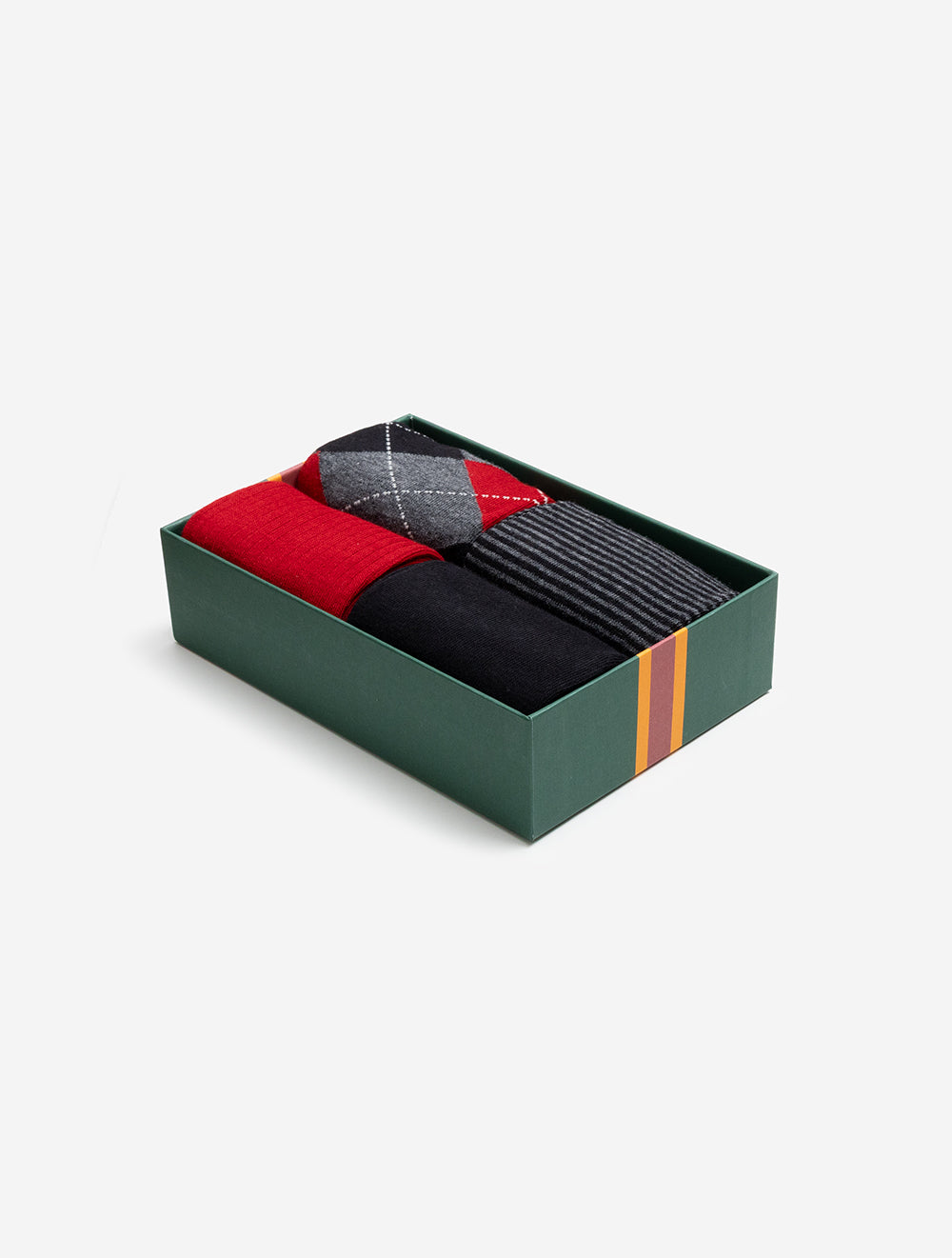 Chaussettes à losanges et rayures, lot de 4, GB-Charcoal Melange