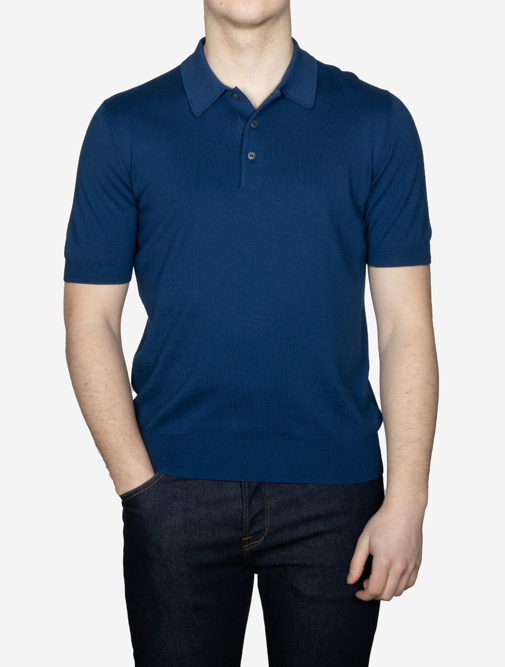 Polo de tennis en coton bleu marine
