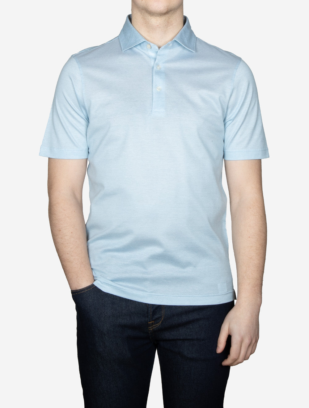 3 Button Polo Shirt Aqua