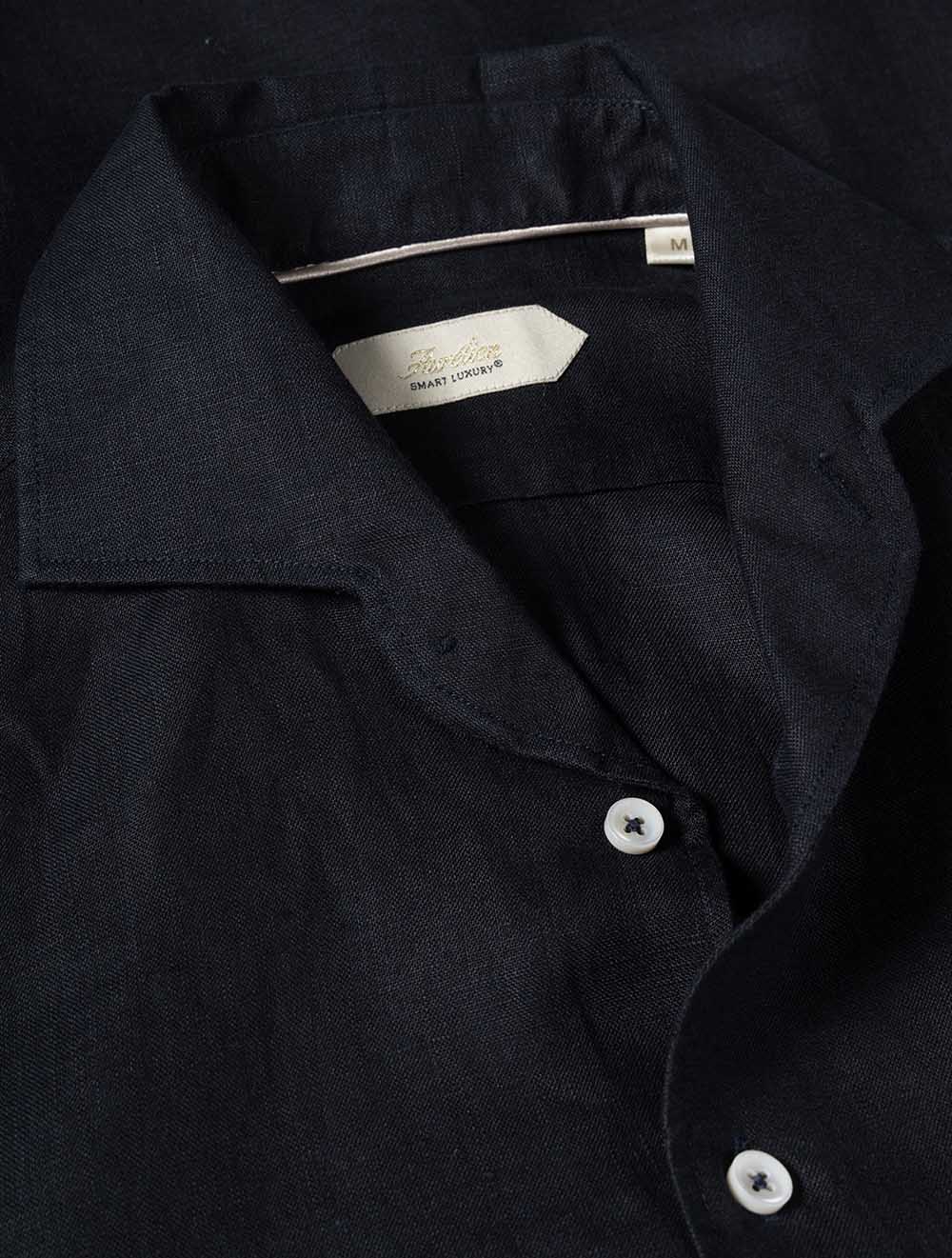 Aurelien Seaside Linen Shirt-Navy