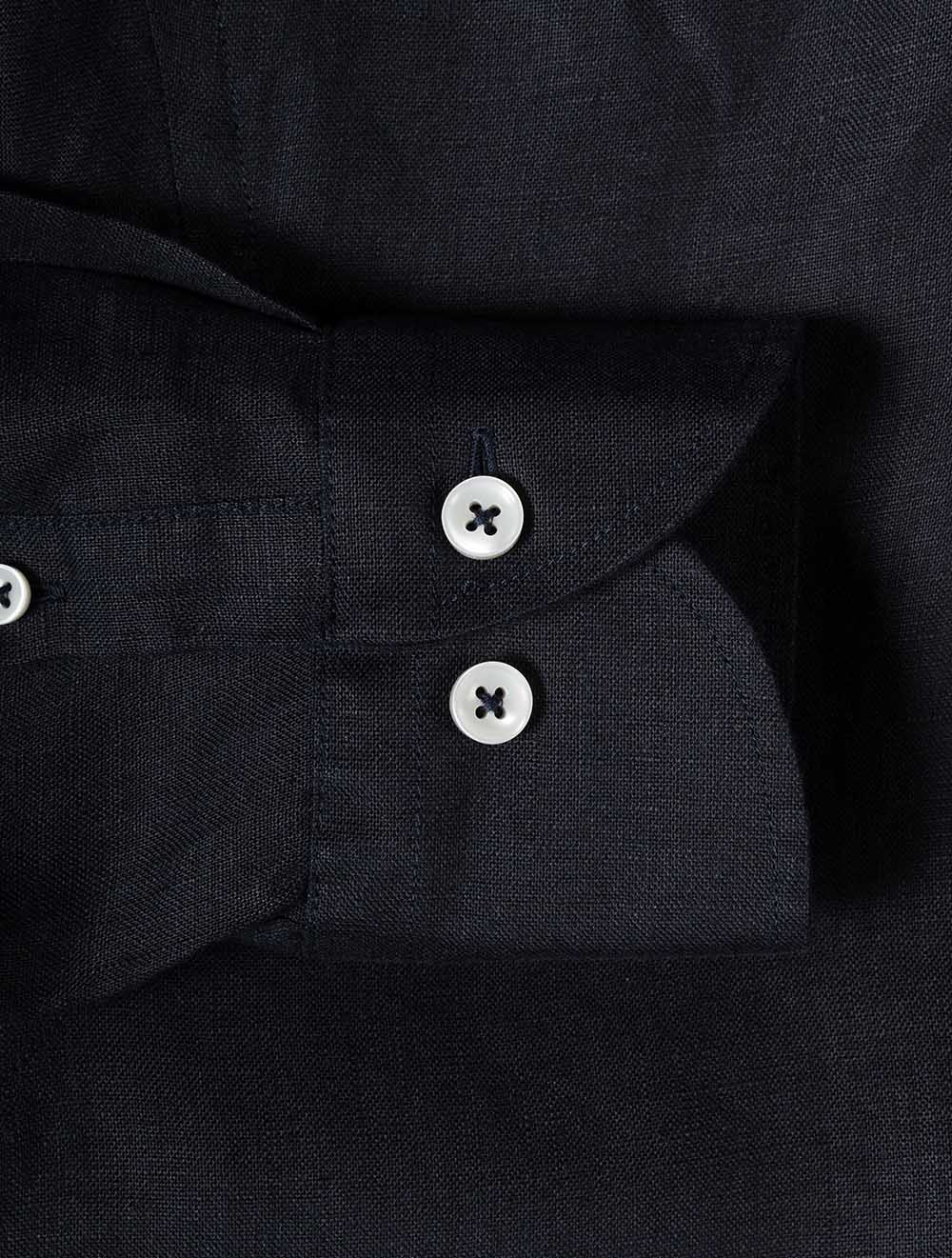 Aurelien Seaside Linen Shirt-Navy