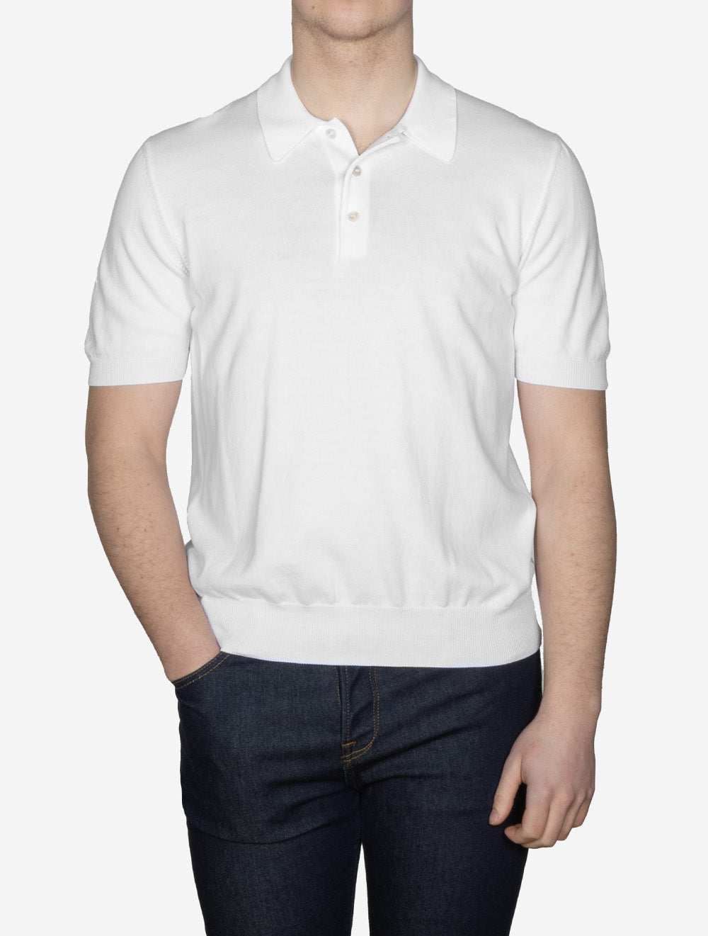 Polo de tennis en coton blanc pur
