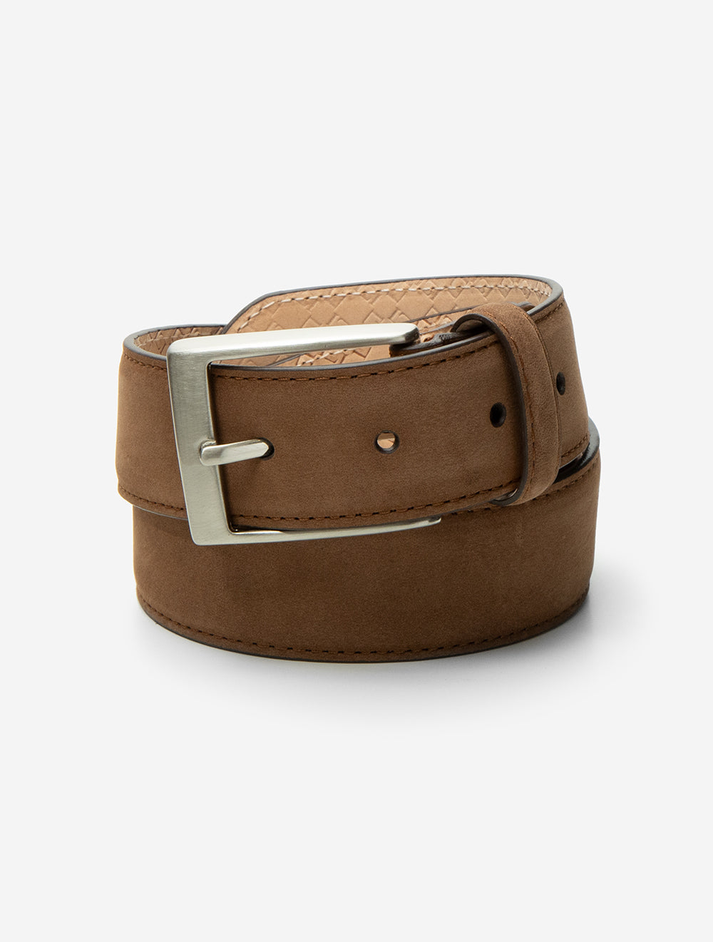 Suede Belt Metal Buckle Light Brown