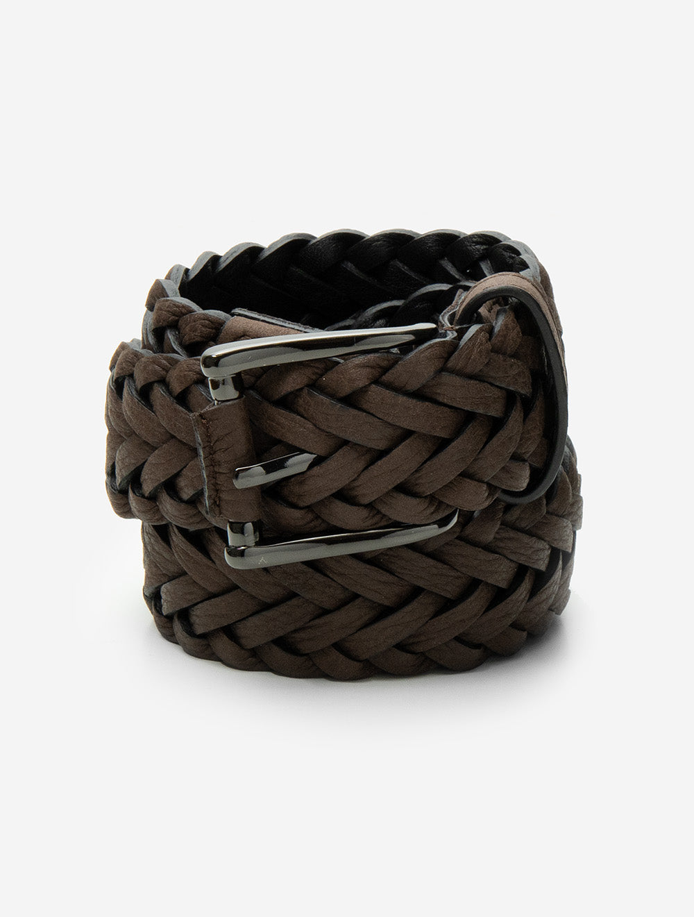 Woven Leather Belt Brown