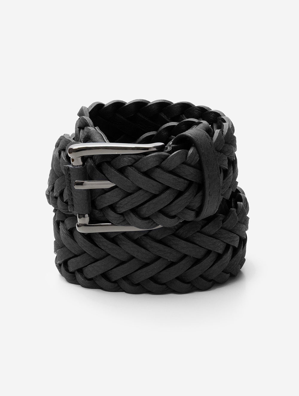 Woven Leather Belt Black