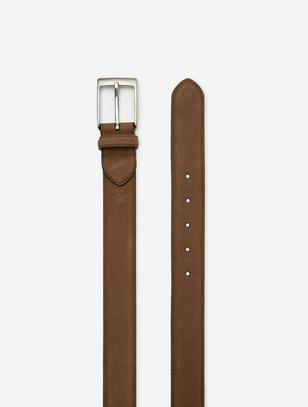 Suede Belt Metal Buckle Light Brown