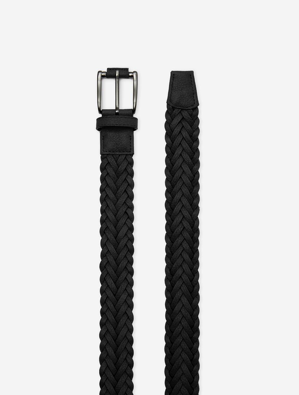 Woven Leather Belt Black