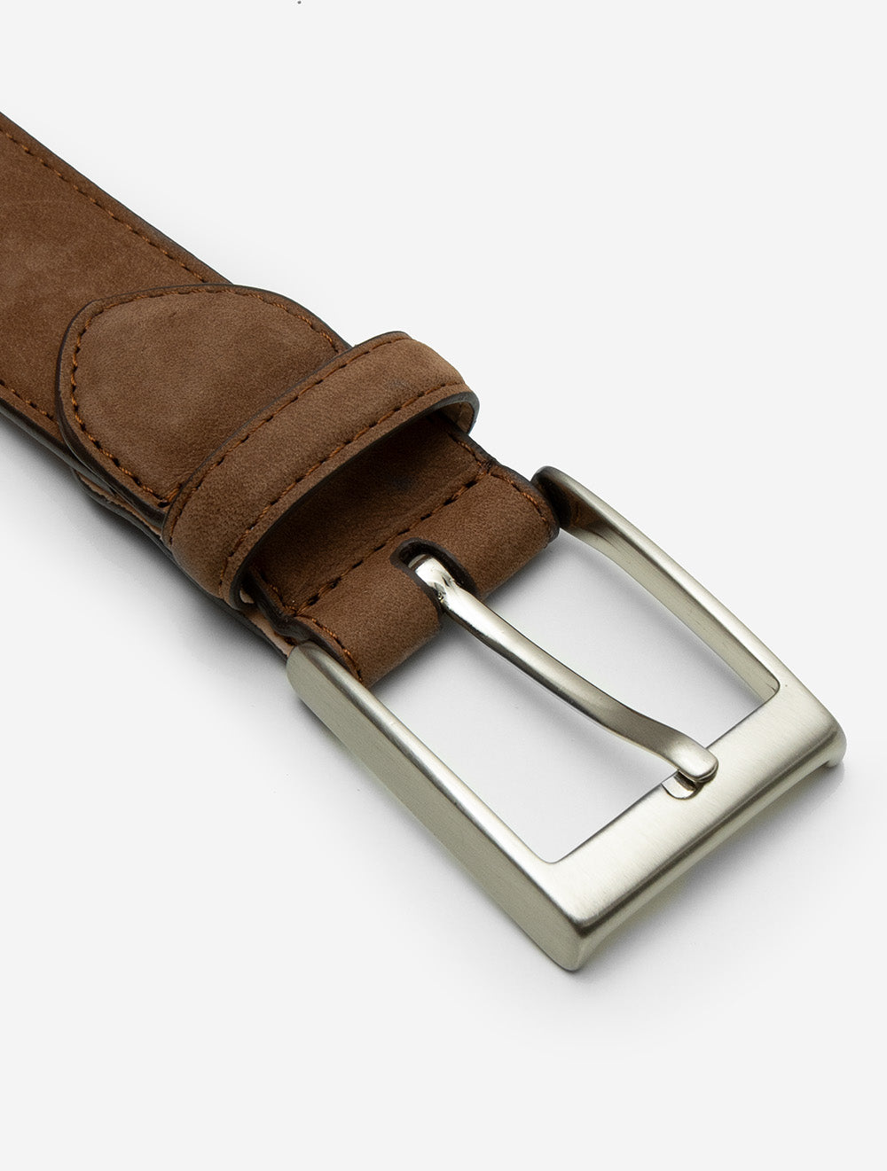 Suede Belt Metal Buckle Light Brown