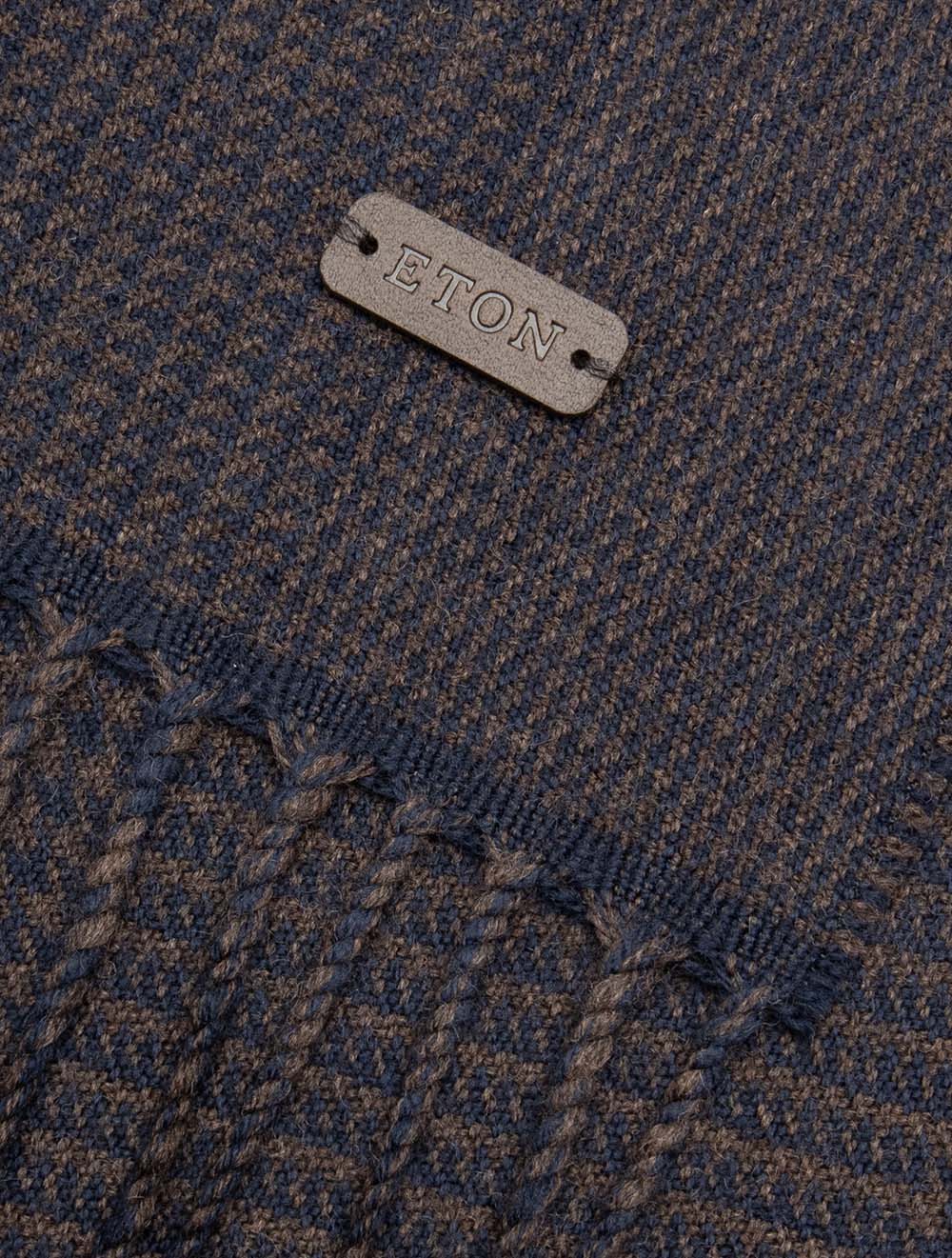 Check Wool Scarf Dark Brown