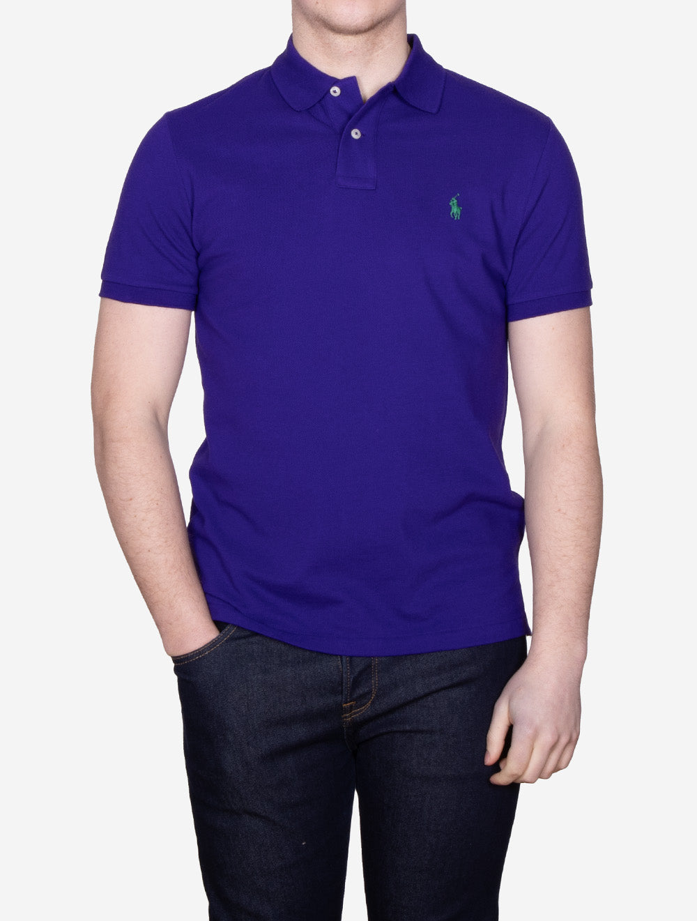 Basic Mesh Polo Shirt Purple