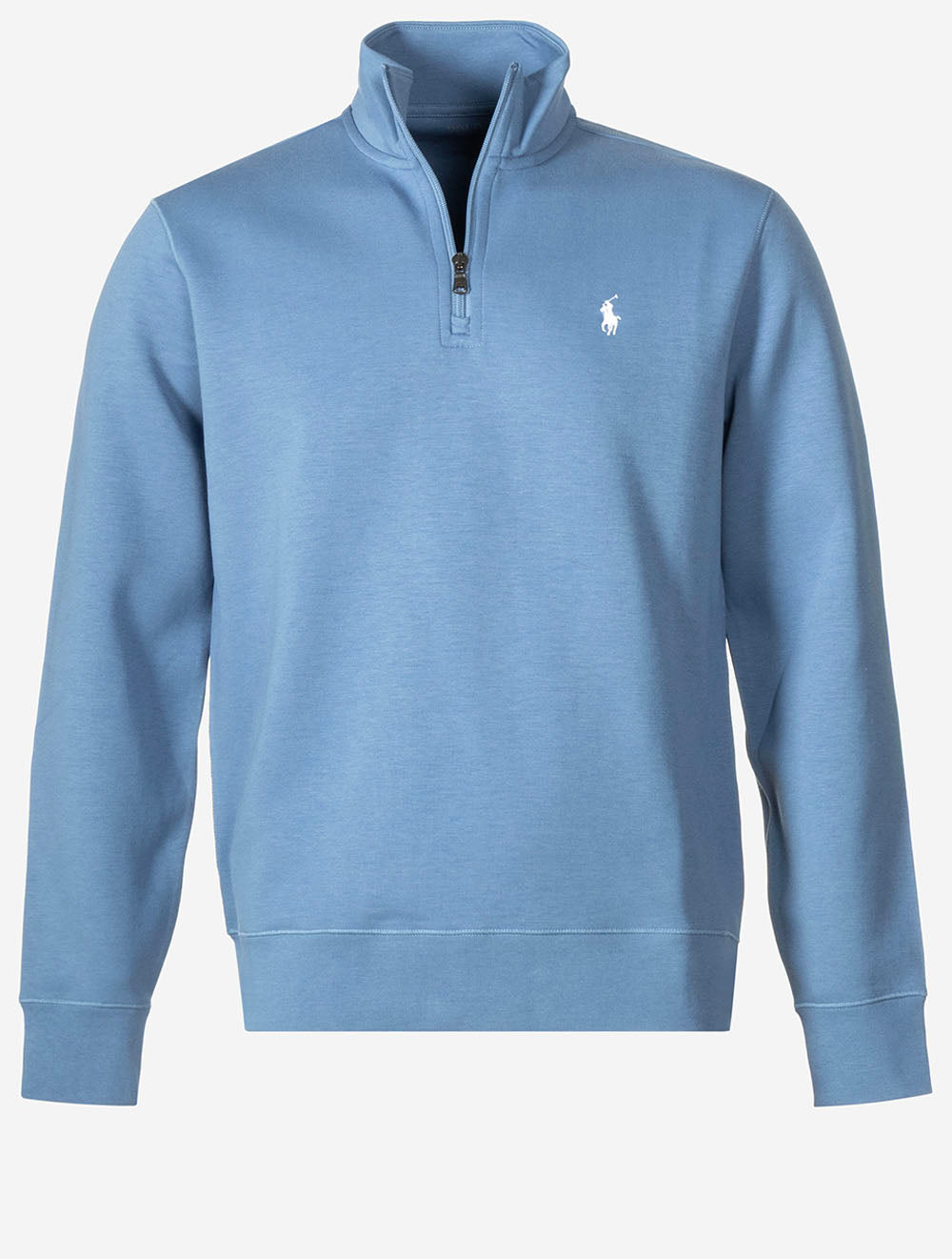 Double Knit Quarter Zip Pullover Blue