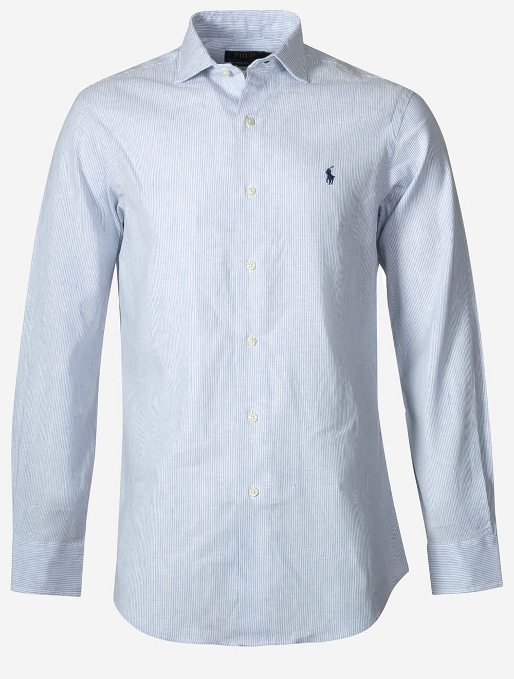 Pinstriped Linen Shirt Blue
