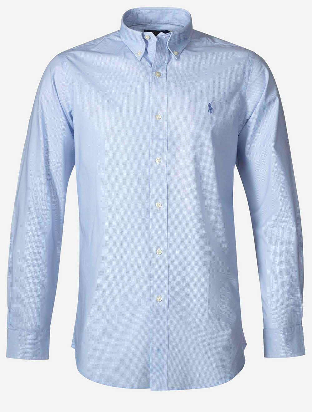 Textured Stretch Poplin Shirt Blue