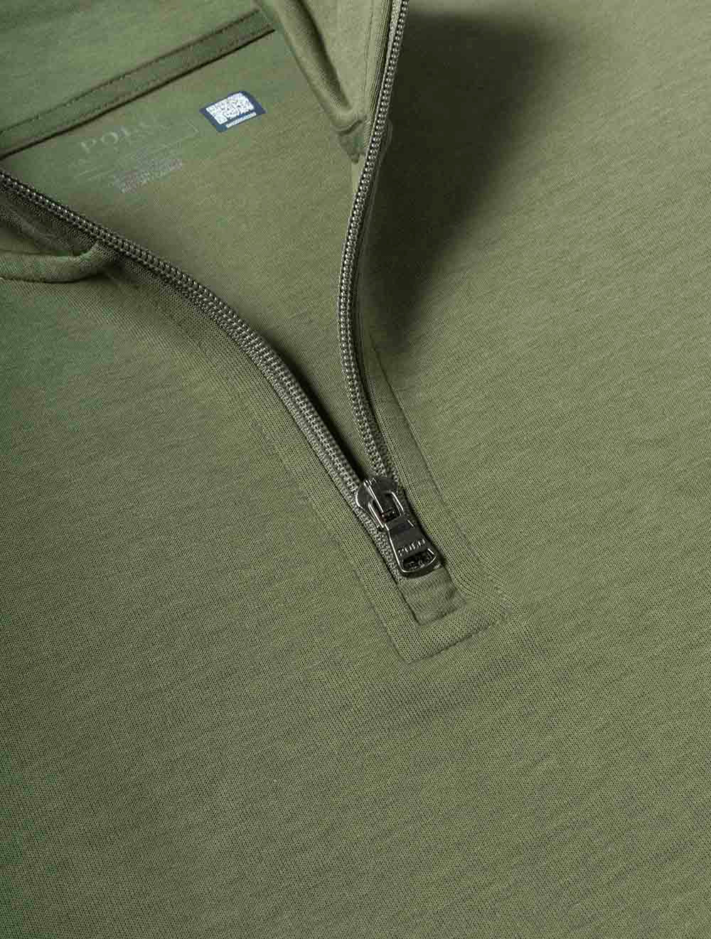 Double Knit Quarter Zip Pullover Green