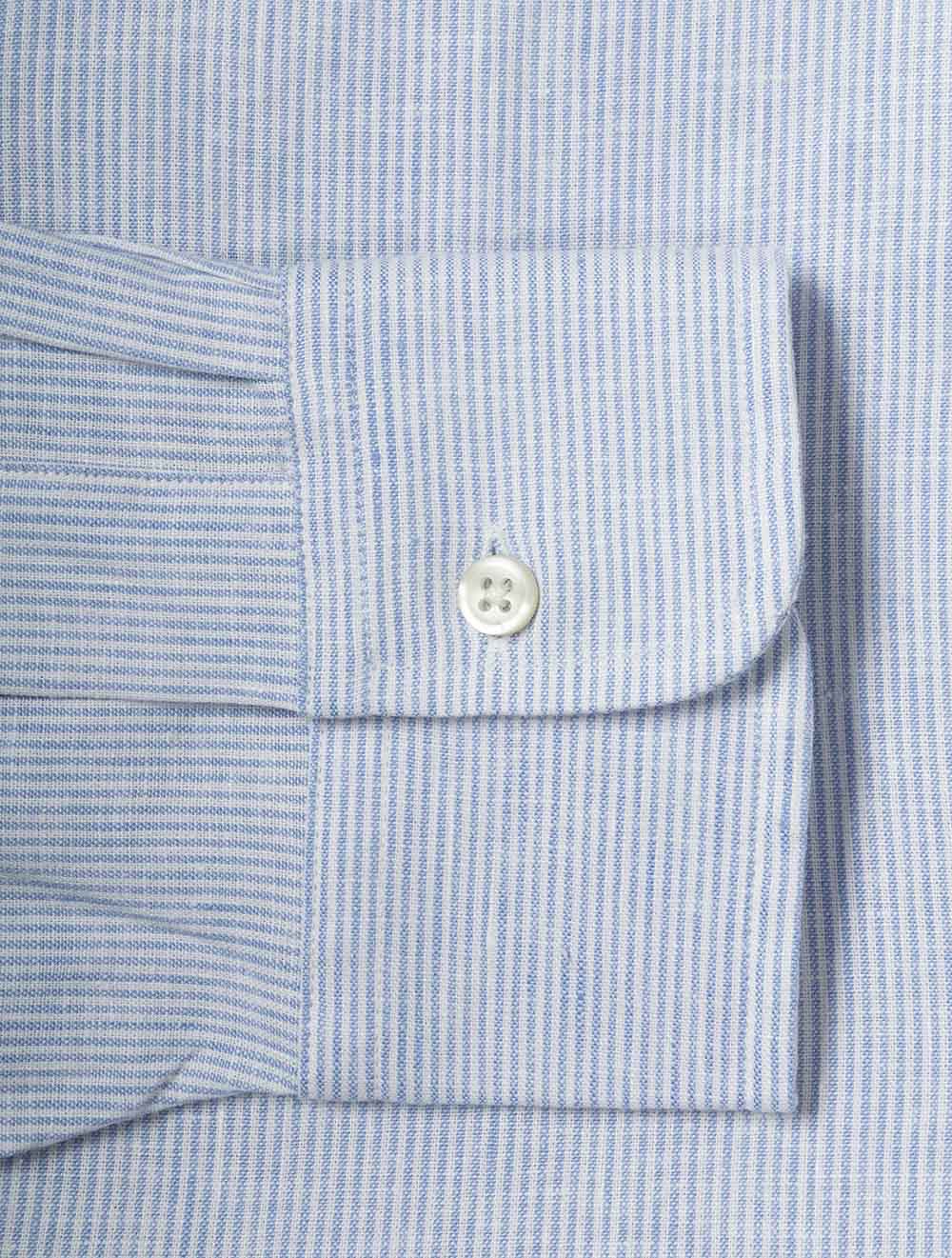 Pinstriped Linen Shirt Blue