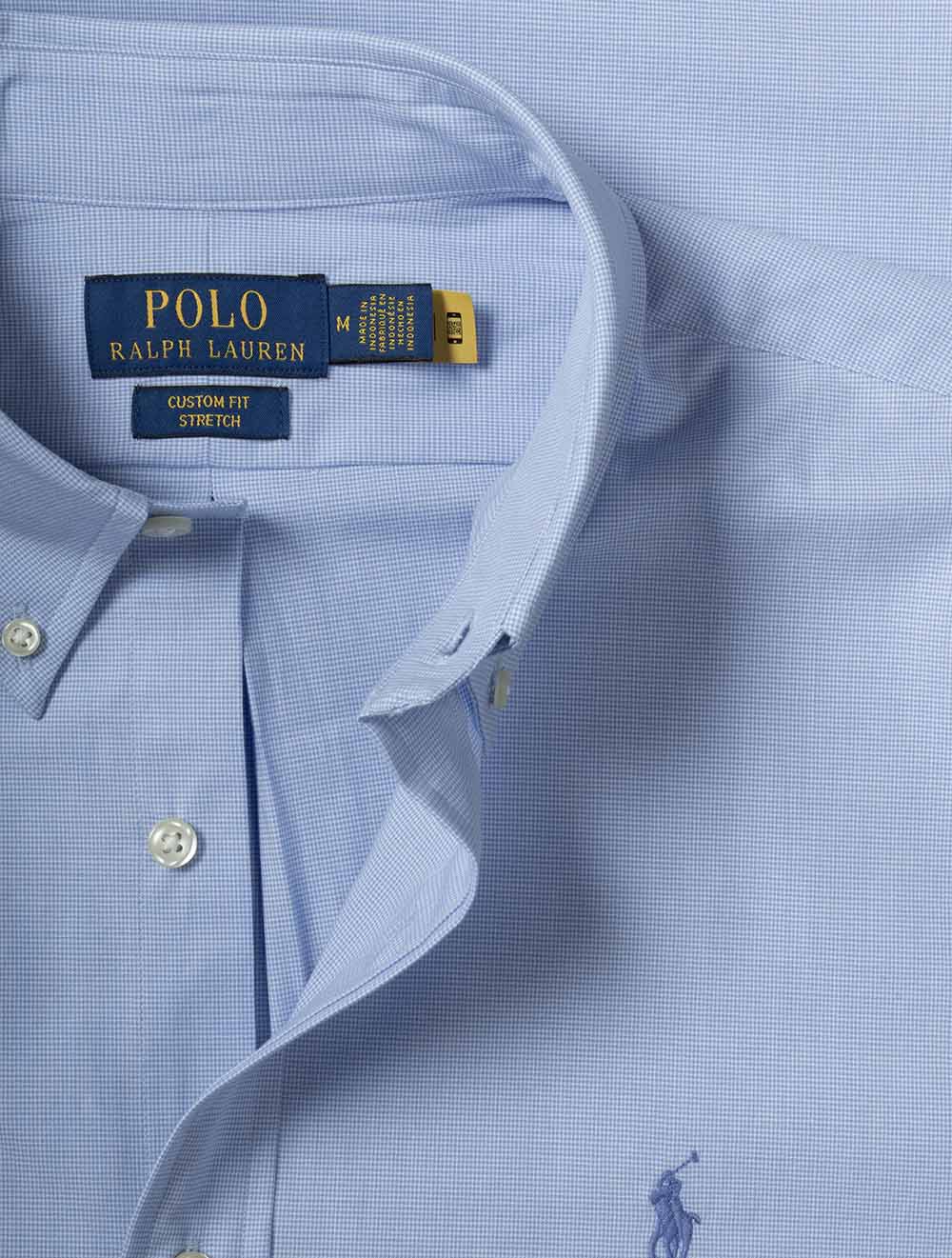 Stretch Poplin Shirt Blue