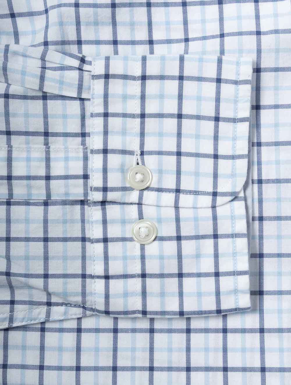 Regular Classic Poplin Check Shirt Sky Blue
