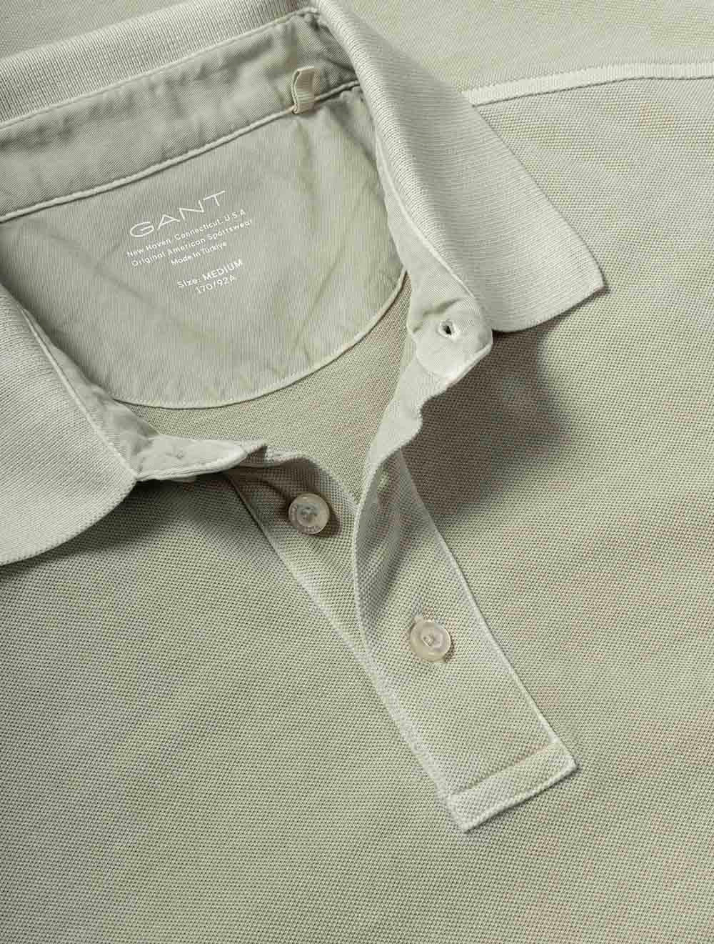 Sunfaded Short Sleeve Polo Milky Matcha