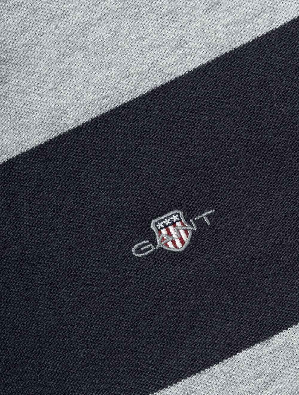 Block Stripe Polo Grey Melange