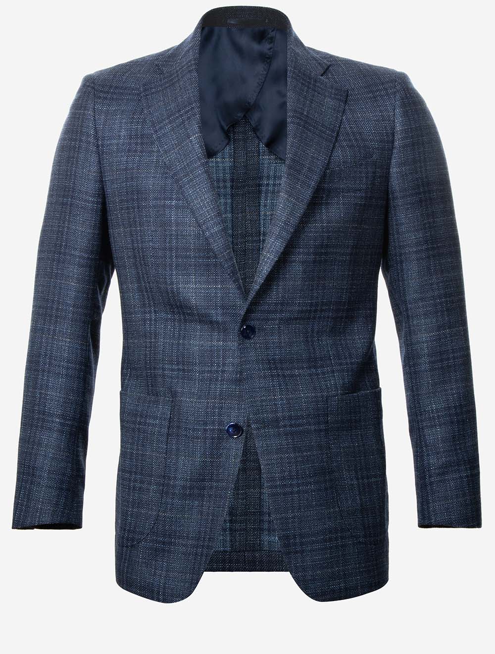 Silk Air Check Unlined Jacket Blue