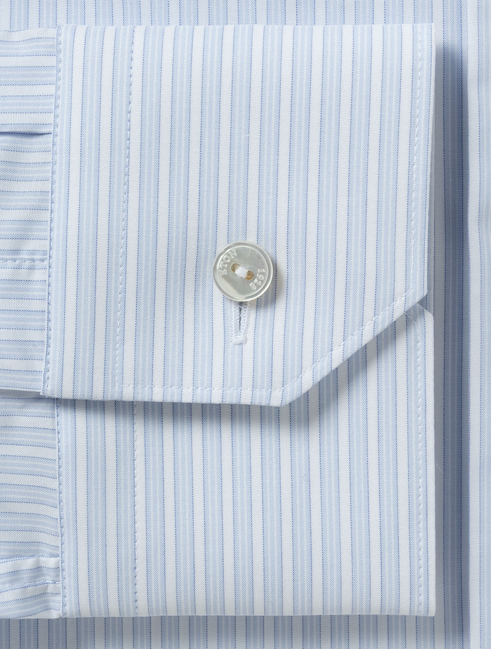 Slim Contrast Collar Striped Shirt Blue