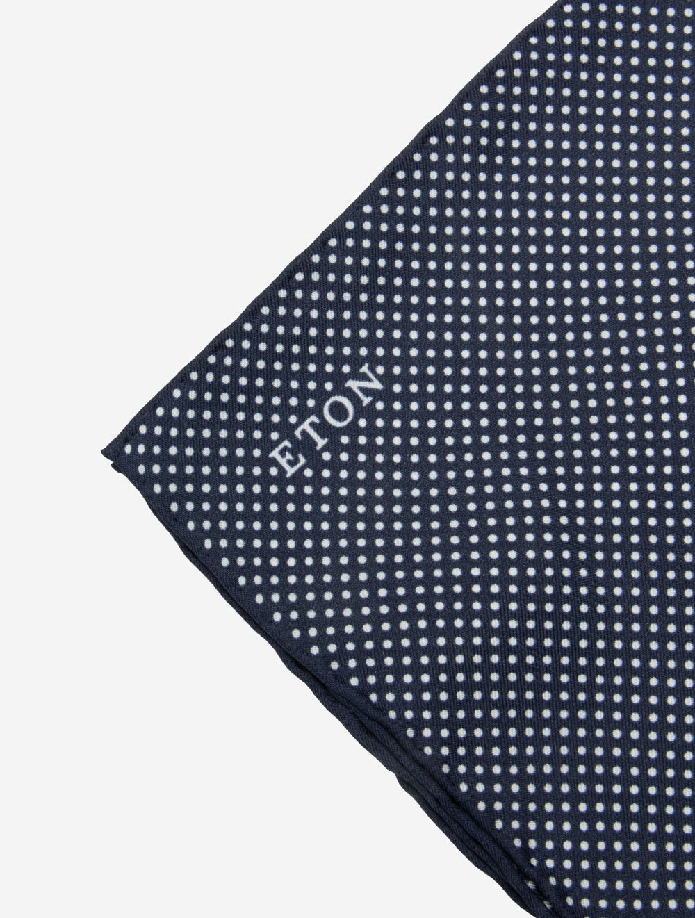 Polka Dot Silk Pocket Square Navy