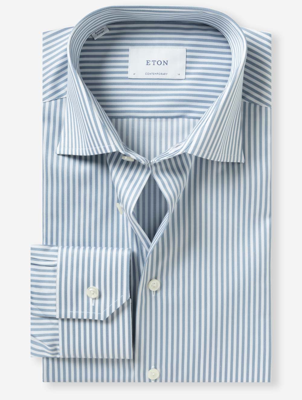 Contemporary Bengal Striped Shirt Teal